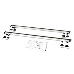 Багажник на рейлинги Amos Alfa для JEEP CHEROKEE KJ КРОССОВЕР 2001-2008 5 дв., с серебристыми крыловидными дугами 85 мм х 130 см с замками