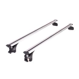 Багажник Amos BOSS для MITSUBISHI ASX КРОССОВЕР 2010- 5 дв., с серебристыми крыловидными дугами 80 мм х 130 см, с замками