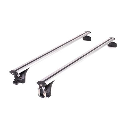 Багажник Amos BOSS для SUBARU FORESTER КРОССОВЕР 1997-2002 5 дв., с серебристыми крыловидными дугами 80 мм х 130 см, с 2 замками