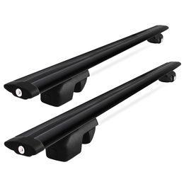 Багажник Amos Nowy для JEEP CHEROKEE KJ КРОССОВЕР 2001-2008 5 дв., с черными крыловидными дугами 80 мм х 130 см с замками