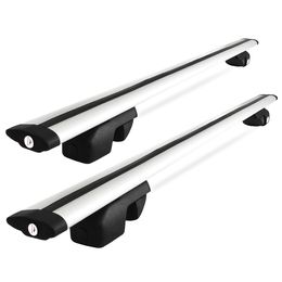 Багажник Amos Nowy для MERCEDES-BENZ M-CLASS W164 КРОССОВЕР 2005-2012 5 дв., с серебристыми крыловидными дугами 80 мм х 130 см с замками