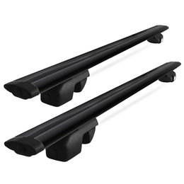 Багажник Amos Nowy для TOYOTA LAND CRUISER PRADO 90 КРОССОВЕР 1996-2002 3 дв. 5 дв., с черными крыловидными дугами 80 мм х 130 см без замков