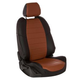 Авточехлы для OPEL ZAFIRA B 2005-2016 5 мест, экокожа, чёрный/коричневый