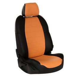 Чехлы на сиденья для  MAZDA CX-5 II 2017- ACTIVE SUPREME, Экокожа Чёрный + Оранжевый