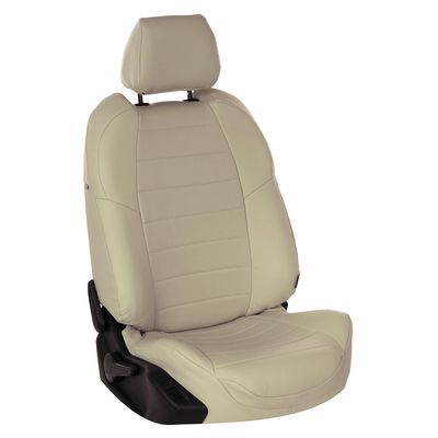 Авточехлы для MITSUBISHI L200 IV 2007-2013, экокожа, бежевый/бежевый