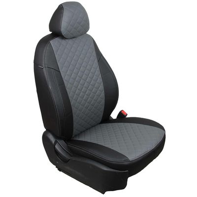 Чехлы на сиденья для  KIA K5 2020-, Ромб Чёрный + Серый