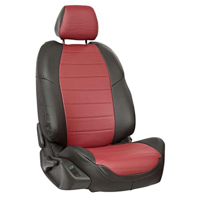 Авточехлы для FORD FOCUS 3 III 2011- SEDAN, HATCHBACK, WAGON Ambiente, Trend, экокожа, чёрный/бордовый