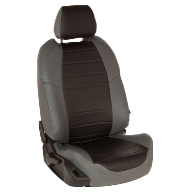 Авточехлы для FORD KUGA II 2012-, экокожа, серый/чёрный