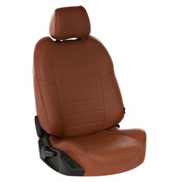 Авточехлы для TOYOTA HIGHLANDER I 2001-2007 за водительским креслом 40%, экокожа, коричневый/коричневый