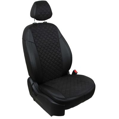 Чехлы на сиденья для  KIA K5 2020-, Алькантара ромб Чёрный + Чёрный