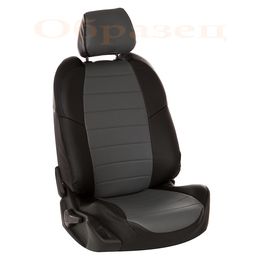 Чехлы на сиденья из экокожи для KIA SPORTAGE II 2009-2010, чёрный/серый
