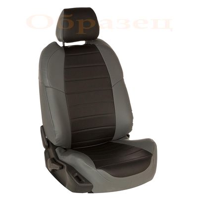 Чехлы из экокожи MITSUBISHI OUTLANDER III 2012-, серый/чёрный