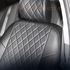 Чехлы на сиденья из экокожи для RENAULT SANDERO II 2014- 40/60 задняя спинка раздельная, вставка ромб, чёрный/чёрный  фото 2 заказать - Интернет-магазин Msk-Auto.com