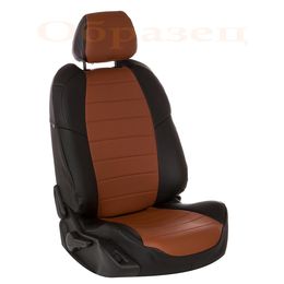 Чехлы на сиденья из экокожи для KIA CEED I 2006-2012, чёрный/коричневый