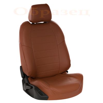 Чехлы из экокожи RENAULT SANDERO II 2014- 40/60, задняя спинка раздельная, коричневый/коричневый Чехлы из экокожи RENAULT SANDERO II 2014- 40/60, задняя спинка раздельная, коричневый/коричневый