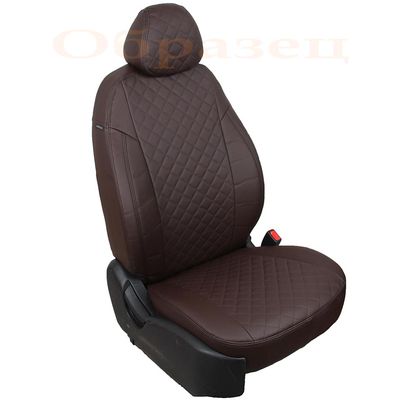 Чехлы из экокожи VOLKSWAGEN POLO 2009- СЕДАН 40/60 задняя спинка раздельная, вставка ромб, шоколад/шоколад/бежевый Чехлы из экокожи VOLKSWAGEN POLO 2009- СЕДАН 40/60 задняя спинка раздельная, вставка ромб, шоколад/шоколад/бежевый