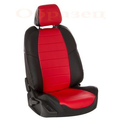 Чехлы из экокожи OPEL MOKKA 2012-, чёрный/красный