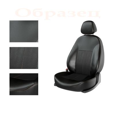 Авточехлы для HYUNDAI SOLARIS 2010- SEDAN задняя спинка раздельная, чёрный/чёрный/оранжевый