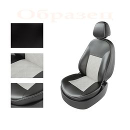 Авточехлы для SKODA OCTAVIA III, A7 2013-, РОМБ, чёрный/белый/белый