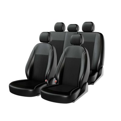 Чехлы на автомобильные сиденья ATOM COMFORT комплект, экокожа/жаккард, чёрный, чёрный, чёрный