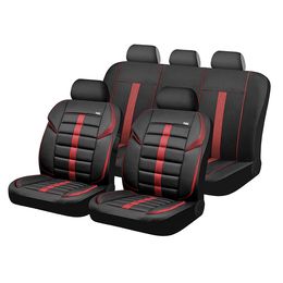 Чехлы на сиденья комбинированные «GTR», чёрный/красный/красный, универсальные, 10521