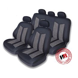 Чехлы на сиденья оригинальная автомобильная ткань MAZDA 3, чёрный/серый, 60006