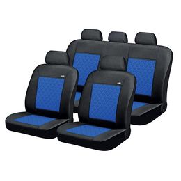 Чехлы на сиденья трикотаж «DOMINANT», чёрный/синий/синий, универсальные, 10510