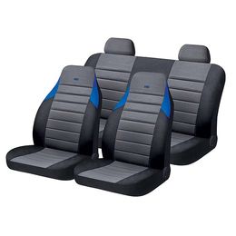 Чехлы на сиденья трикотаж «MATRIX», чёрный/серый/синий, универсальные, 10539