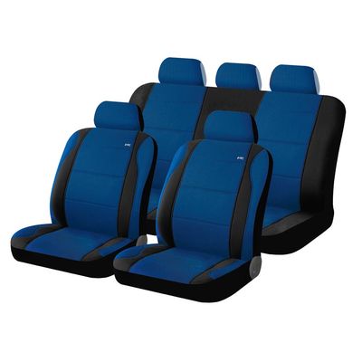 Чехлы на сиденья трикотаж «SCORPIO», чёрный/синий, универсальные, 10493