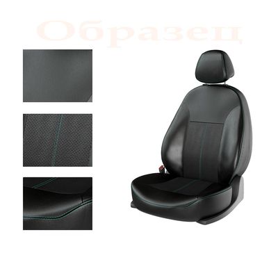 Авточехлы для HYUNDAI SOLARIS I 2010-2017 ХЭТЧБЕК, задняя спинка раздельная, чёрный/чёрный/зелёный Авточехлы для HYUNDAI SOLARIS I 2010-2017 ХЭТЧБЕК, задняя спинка раздельная, чёрный/чёрный/зелёный