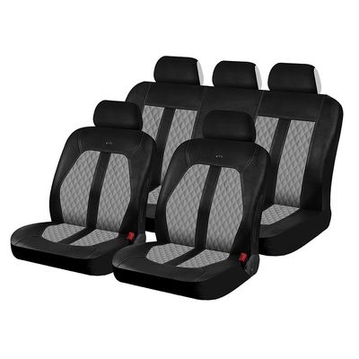 Чехлы на сиденья искусственная кожа «LAREDO», чёрный/серый/серый, универсальные, 10448