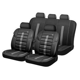 Чехлы на сиденья комбинированные «GTR», чёрный/серый/серый, универсальные, 10522