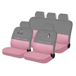 Чехлы на сиденья трикотаж «LOVE PINK LOVE STORY», розовый/декоративная вышивка, универсальные, 10484
