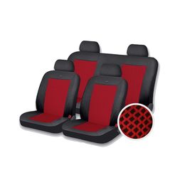 Чехлы на сиденья трикотаж «VOYAGE» Красный 10670, чёрный/красный, универсальные, 10670