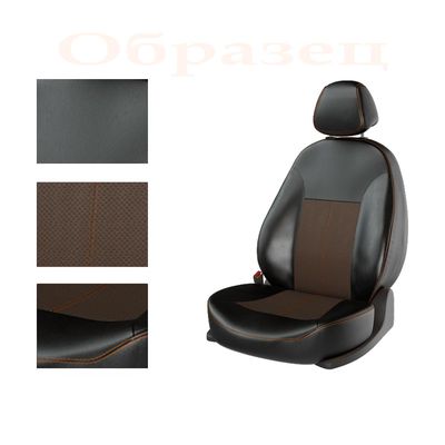 Авточехлы для HYUNDAI SOLARIS 2010- SEDAN задняя спинка раздельная, чёрный/коричневый/оранжевый