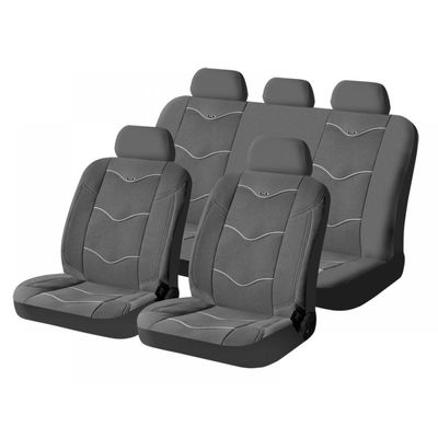 Чехлы на сиденья жаккард/алькантара «SELECT», тёмно-серый, универсальные, 10367
