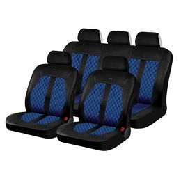 Чехлы на сиденья искусственная кожа «LAREDO», чёрный/синий/синий, универсальные, 10489
