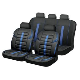 Чехлы на сиденья комбинированные «GTR», чёрный/синий/синий, универсальные, 10520