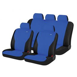 Чехлы на сиденья трикотаж «PASS», чёрный/синий, универсальные, 10912