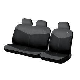 Чехлы на сиденья трикотаж «RONDO-VAN», тёмно-серый/чёрный, универсальные, 10401