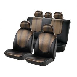 Чехлы на сиденья искусственная кожа «COBRA», чёрный/золотистый, универсальные, 10243