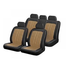 Чехлы на сиденья искусственная кожа «RODEO» Бежевый/Черный 10373, чёрный/бежевый, универсальные, 10373