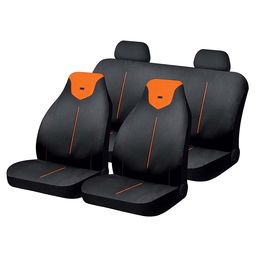 Чехлы на сиденья трикотаж «ARRIS», чёрный/оранжевый, универсальные, 10547