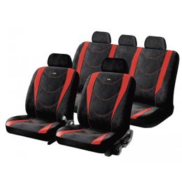 Чехлы на сиденья трикотаж «CRUISE», чёрный/красный/красный, универсальные, 10338