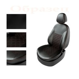 Авточехлы для TOYOTA CAMRY VIII, V70 2018-, РОМБ, чёрный/коричневый/коричневый