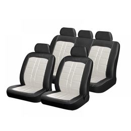 Чехлы на сиденья искусственная кожа «RODEO» Белый/Черный 10376, чёрный/белый, универсальные, 10376