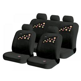 Чехлы на сиденья трикотаж «BEETLES», чёрный/вставка с аппликацией, универсальные, 10222