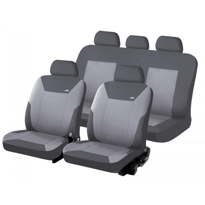 Чехлы на сиденья трикотаж «CORSAR», тёмно-серый/светло-серый, универсальные, 10318