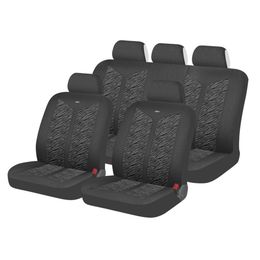 Чехлы на сиденья трикотаж «JACQUARD», чёрный/тёмно-серый, универсальные, 10425