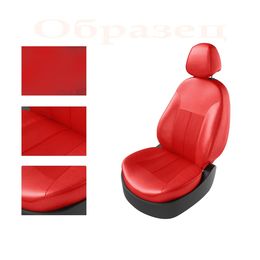 Авточехлы для VOLKSWAGEN POLO 2009- SEDAN задняя спинка раздельная, красный/красный/красный